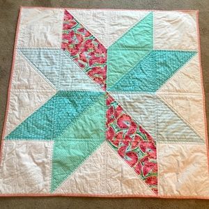 Baby Toddler Quilt Handmade Preppy Watermelon